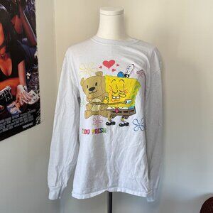Teddy Fresh Spongebob Squarepants White and Rainbow Long Sleeve Shirt